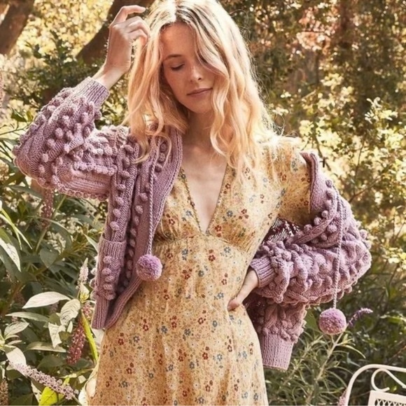 Doen Pomme Cardigan Sweater in Hibiscus XS/S